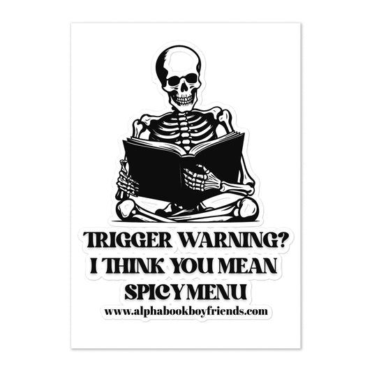 Spicy Menu Trigger Warning Sticker sheet