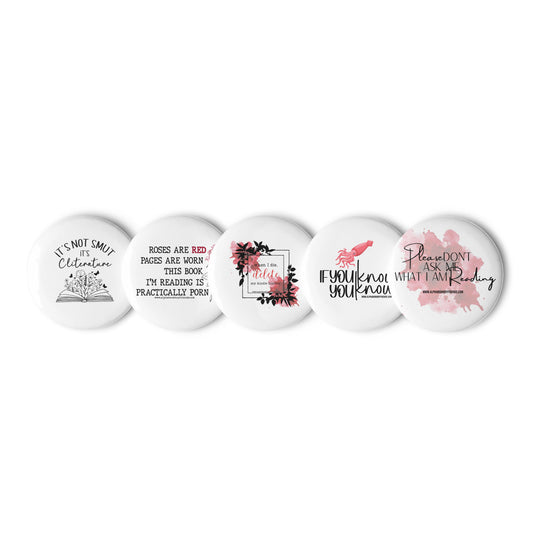 Smut Reader Set of pin buttons